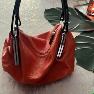 Orange leather bag
